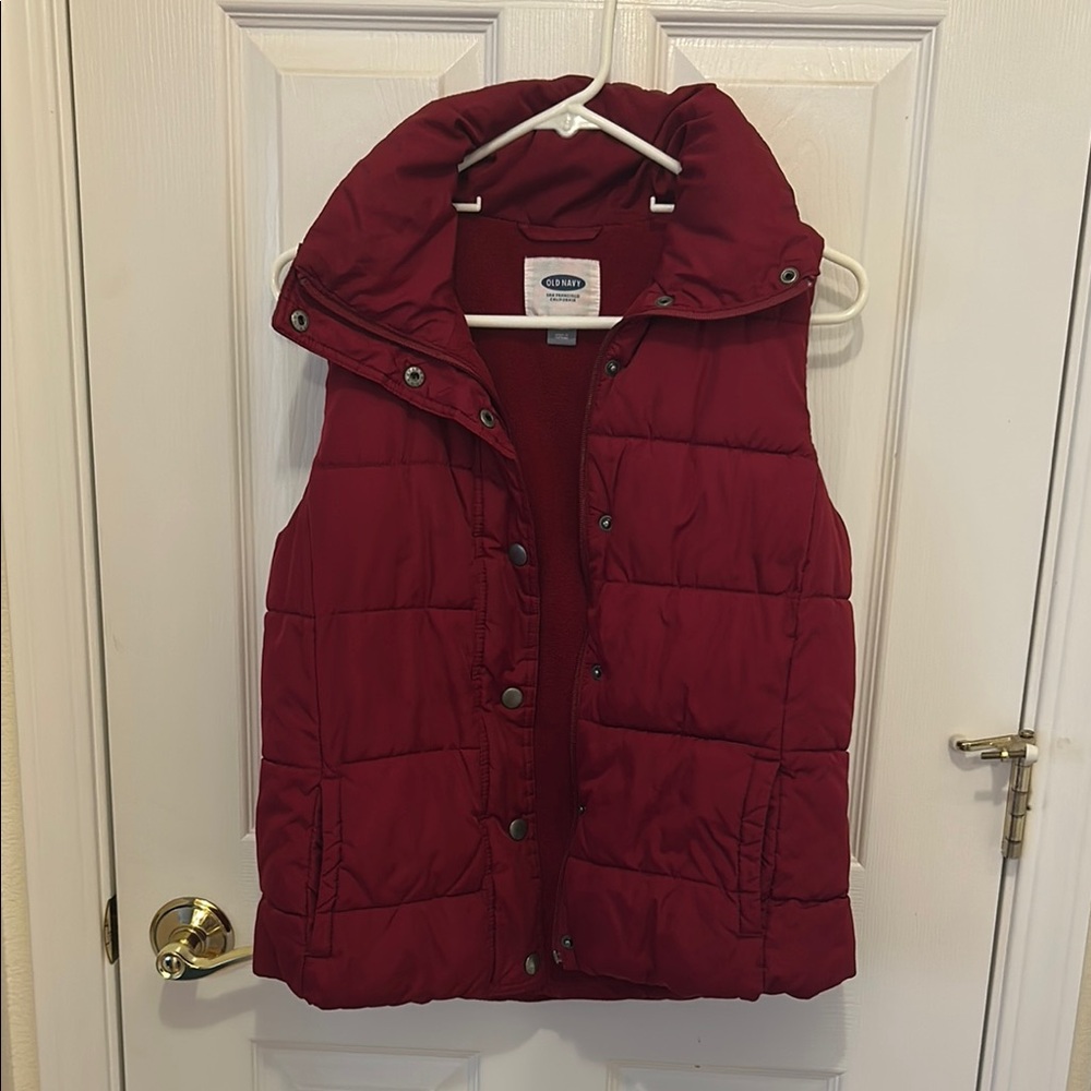 Old Navy Burgundy Puffer Vest